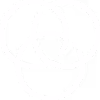 Three interlocking white circles with varying thickness on a black background.